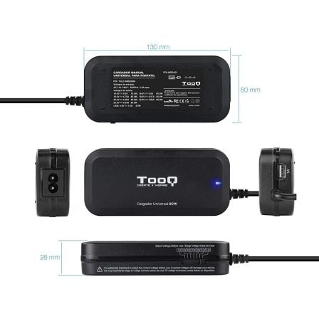 CARGADOR TOOQ 90W UNIVERSAL PORTATIL USB - miniatura 4